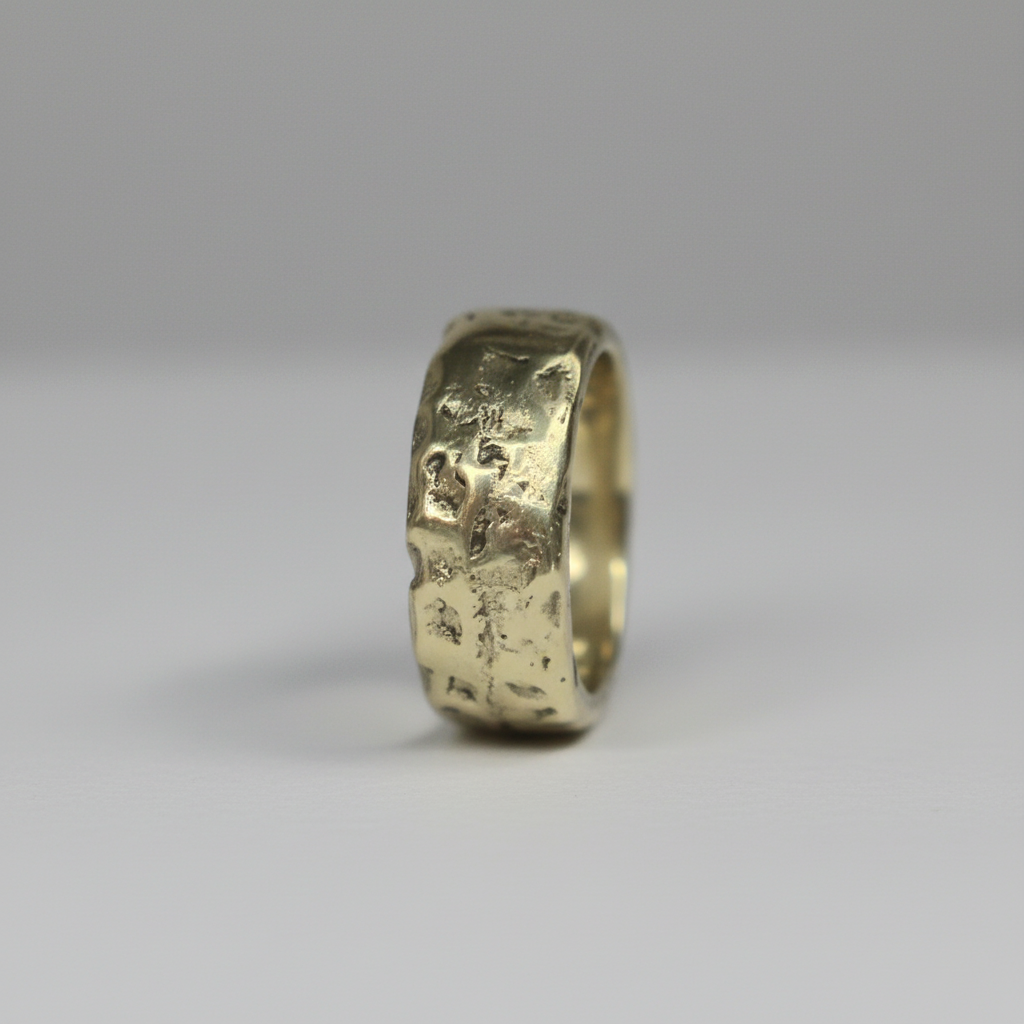 9ct gold band - upright