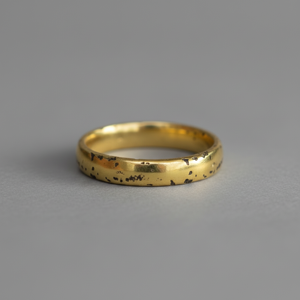 9ct gold speckled band - top down
