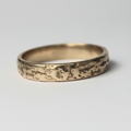Gold hammered band ring - no stone