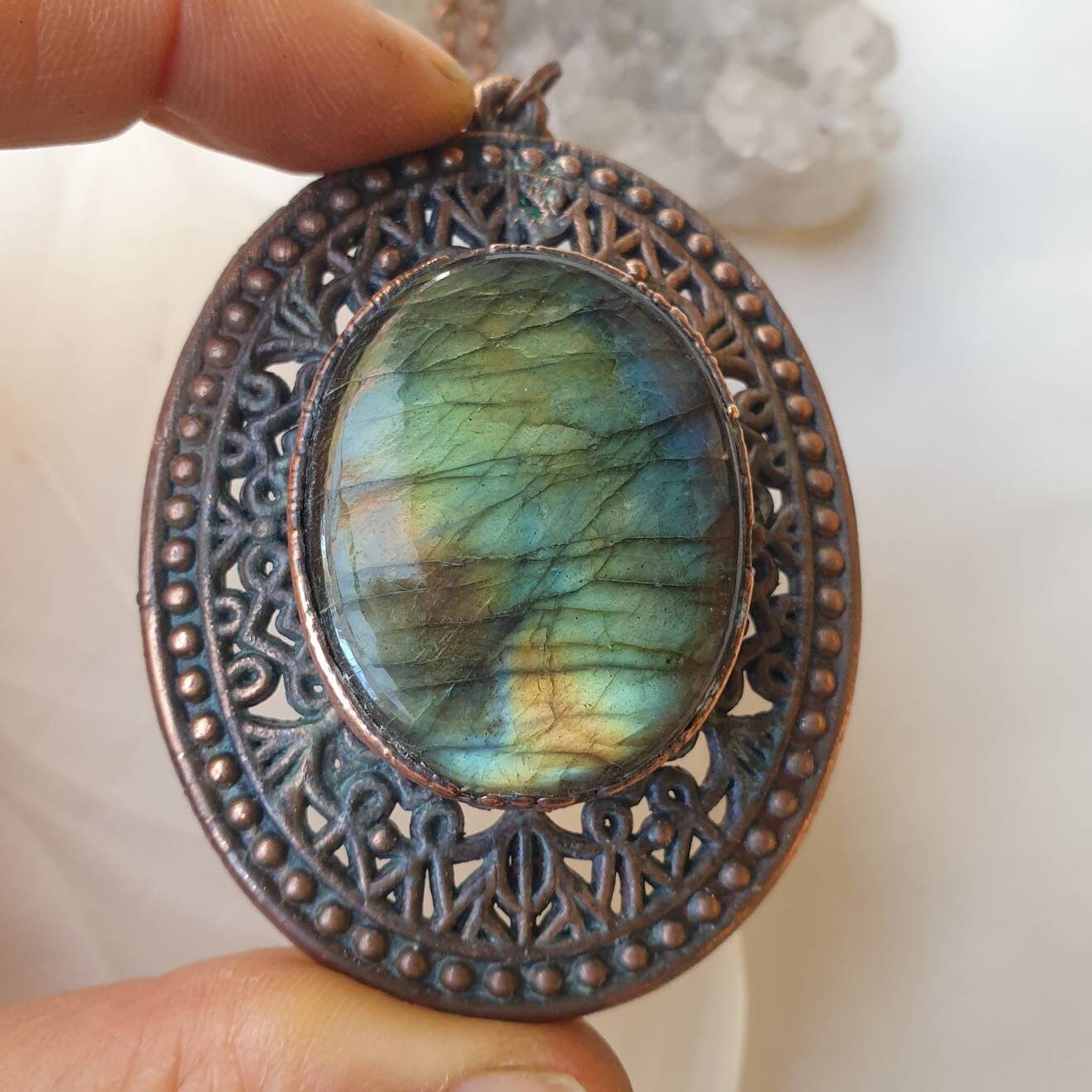 Labradorite copper necklace