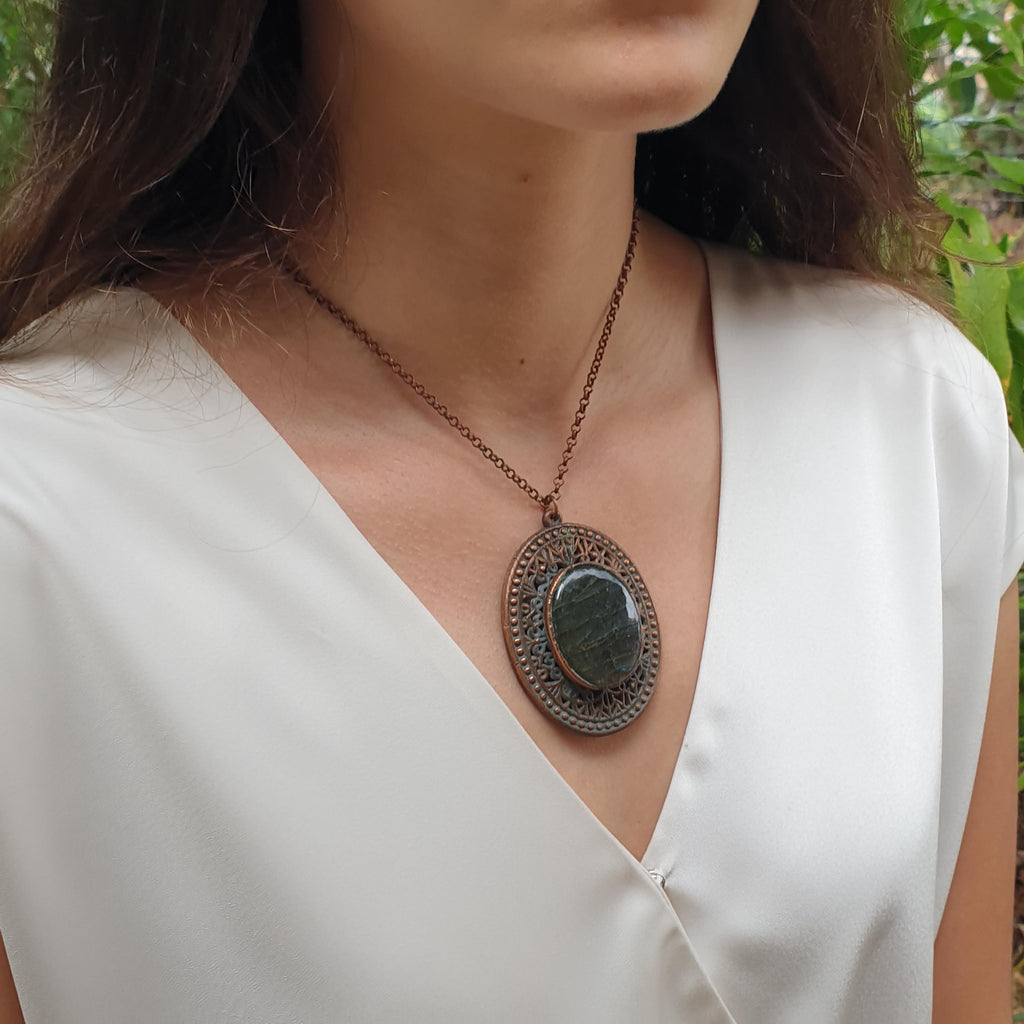Labradorite copper necklace