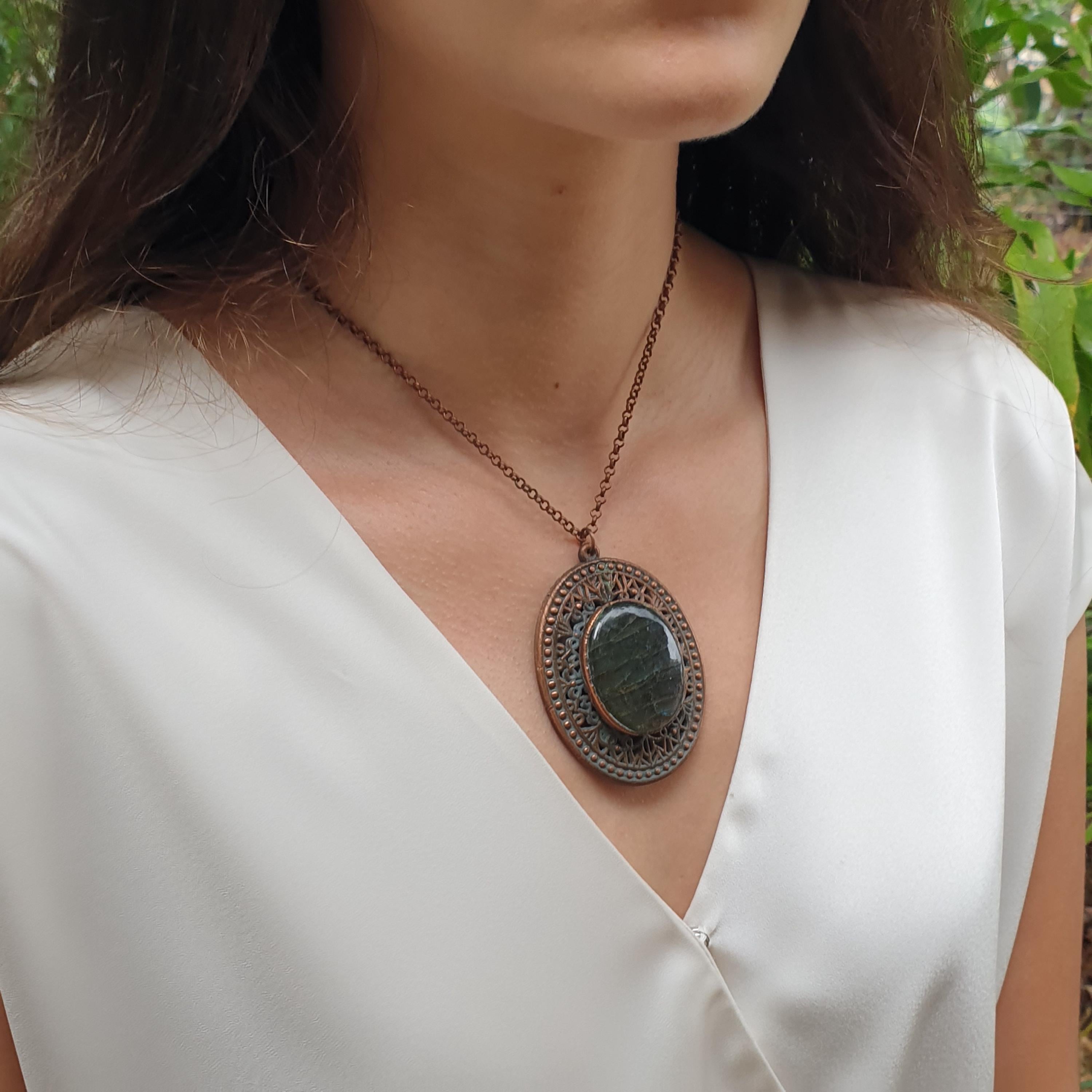 Labradorite copper necklace