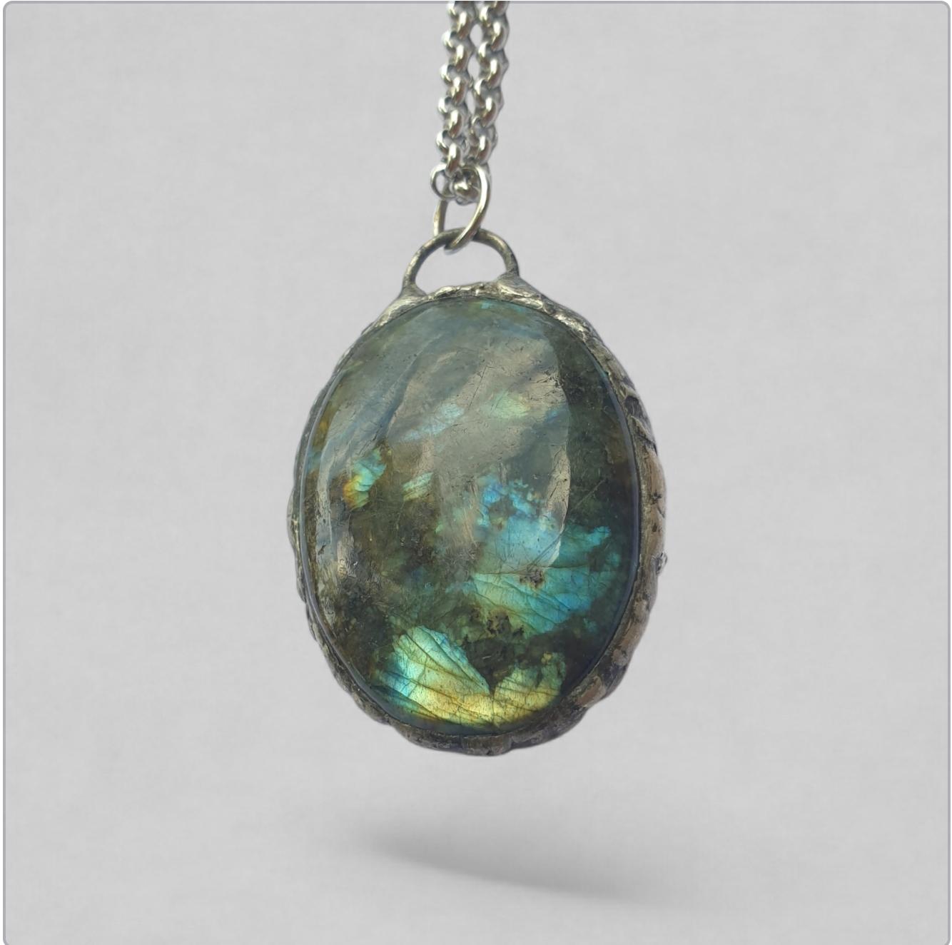 Labradorite silver Pendant Necklace