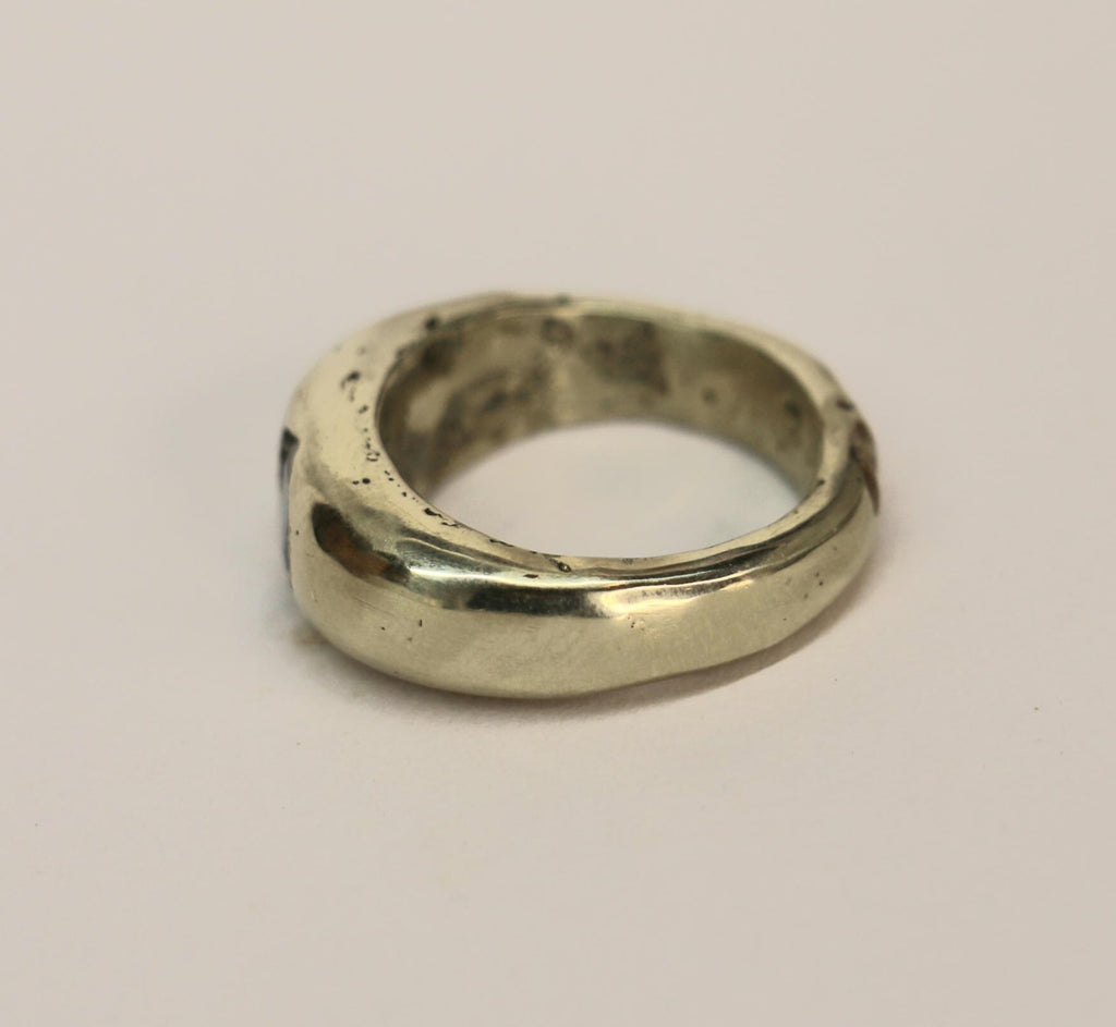 Dome ring with smokey quartz zirconia size 5.5