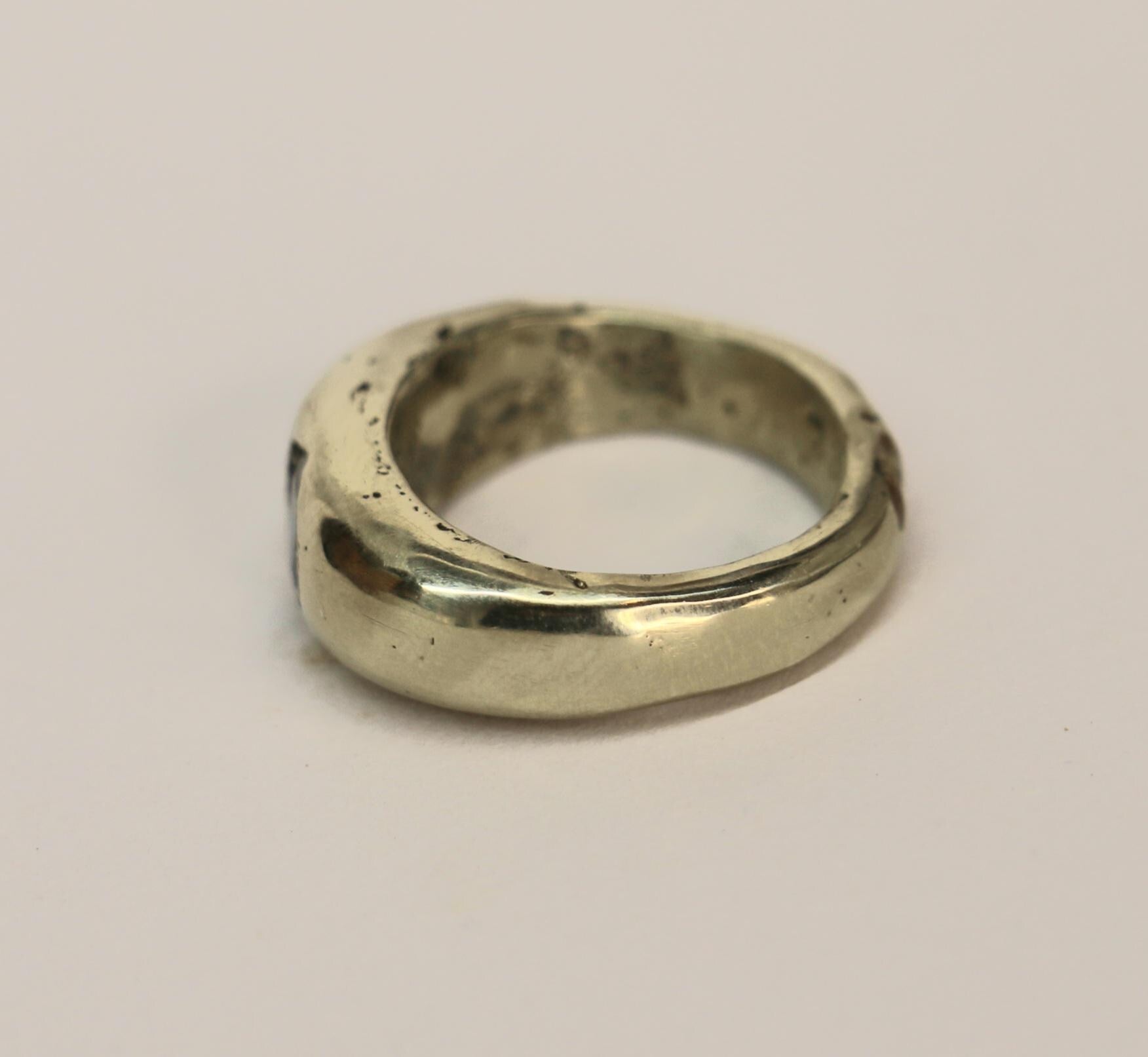 Dome ring with smokey quartz zirconia size 5.5