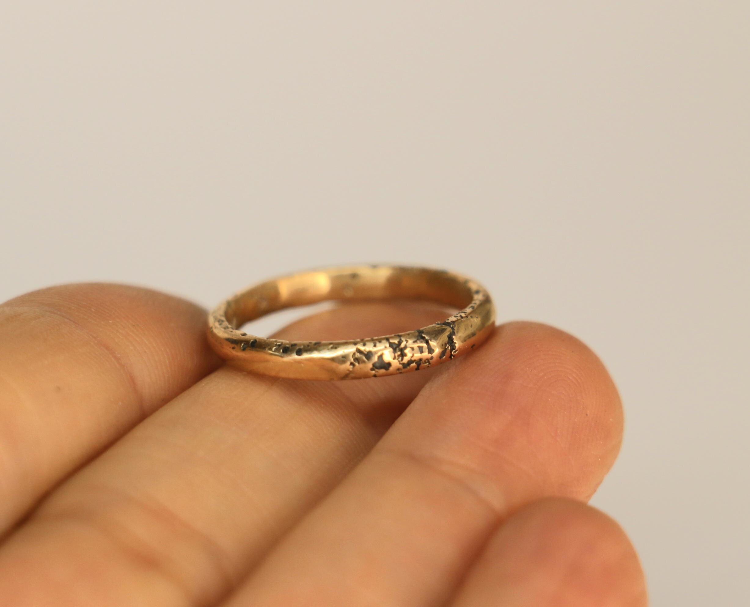 Bronze Ring 3mm Band, Size 8