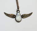 Copper Angel Wing Moonstone Necklace