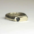 Silver Signet Ring with Blue Gemstone Size 5