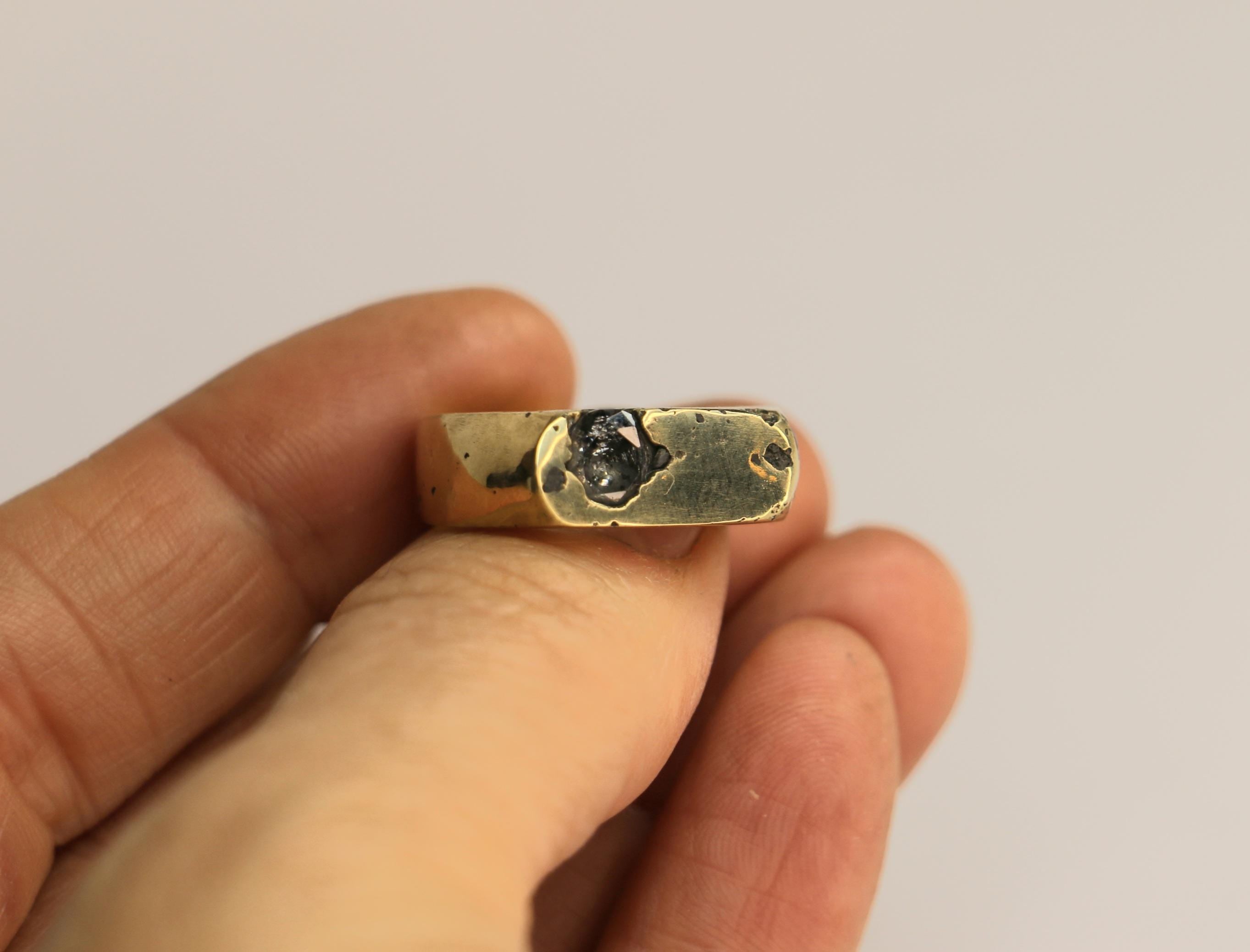 Brass Signet Ring with Zirconia size 6