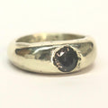 Dome ring with smokey quartz zirconia size 5.5