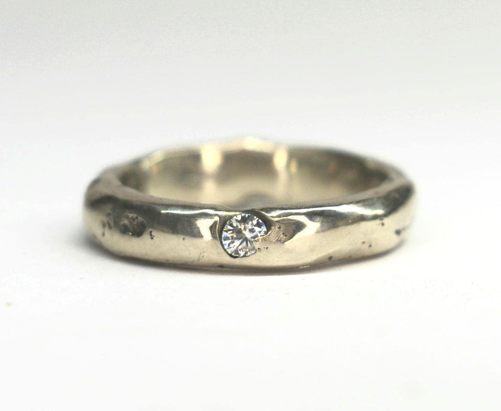 Molten ring with moissanite 3.8mm band