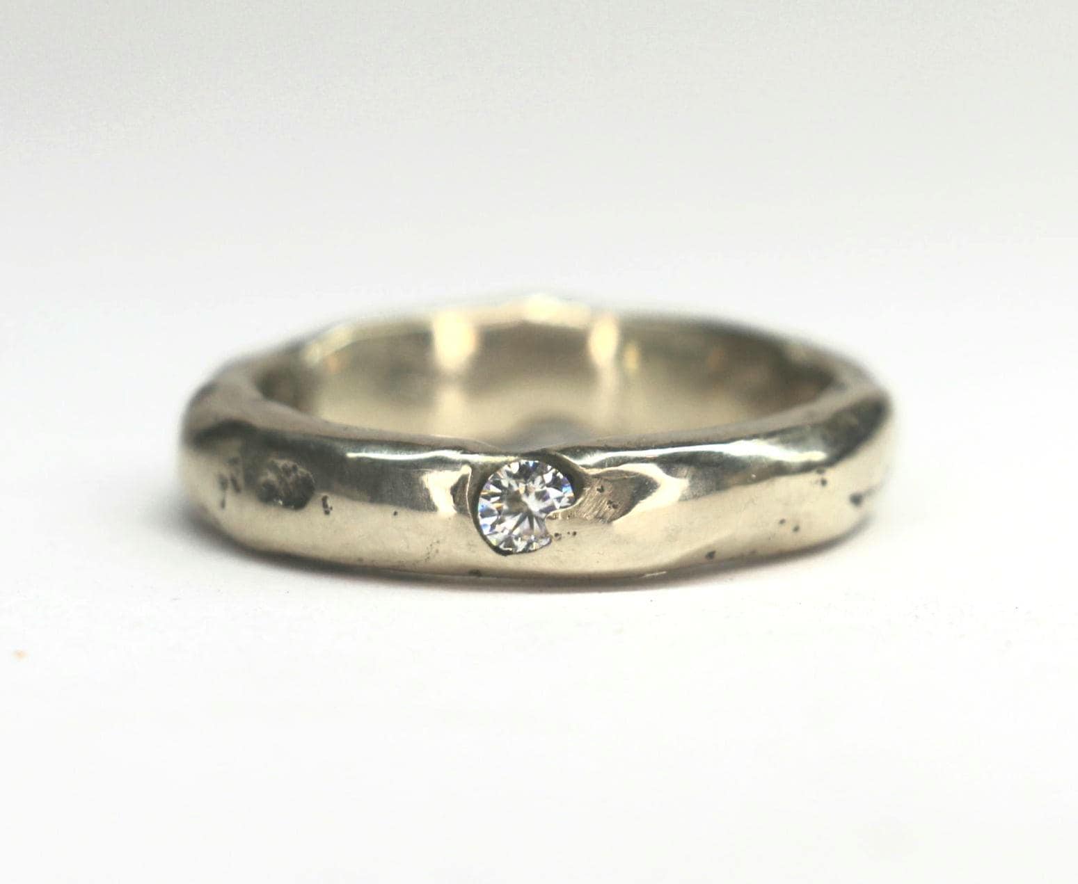 Molten ring with moissanite 3.8mm band