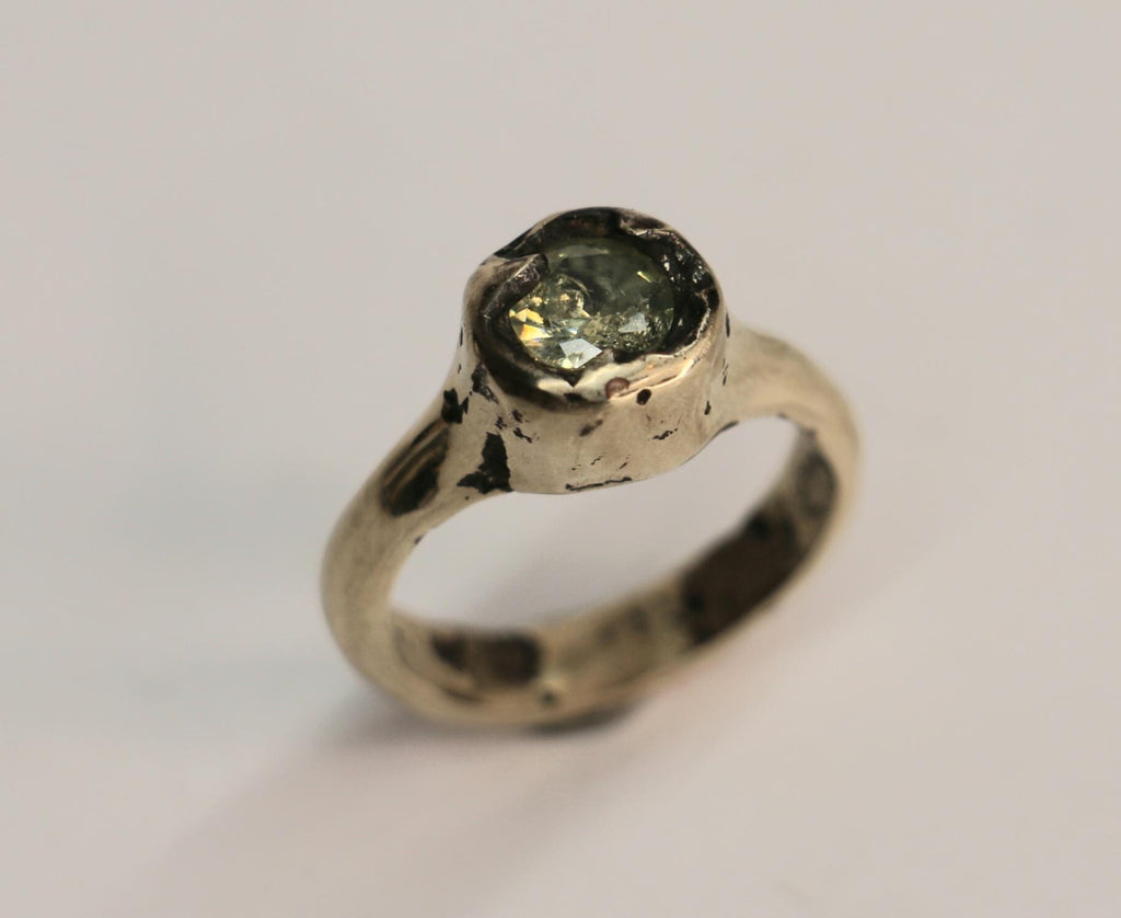 Organic silver ring with zirconia size 7