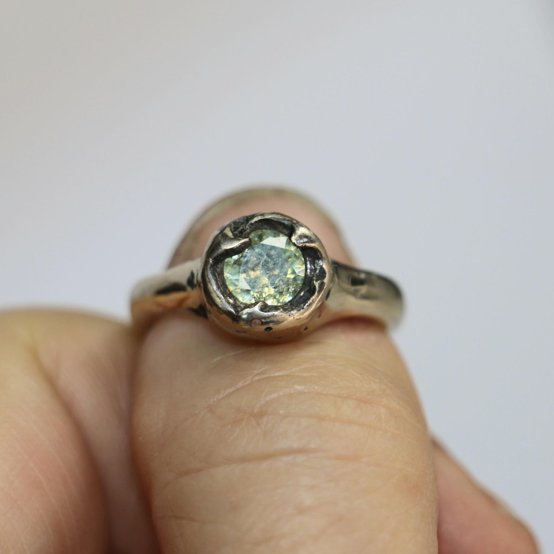 Organic silver ring with zirconia size 7