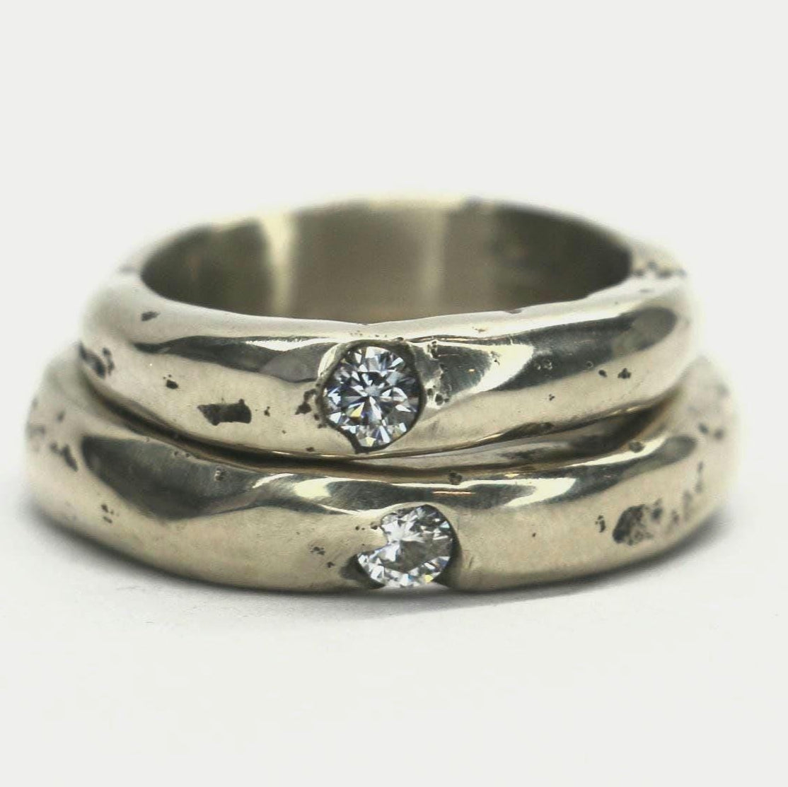 Molten ring with moissanite 3.8mm band