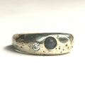 Esther dome ring with lapis lazuli and moissanite