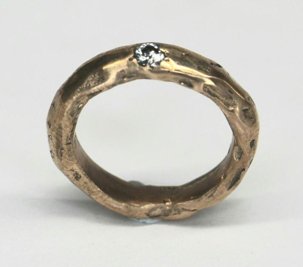 Molten ring with moissanite 3.8mm band