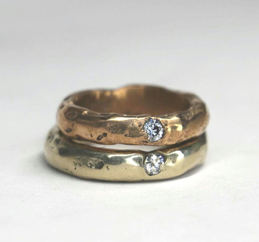 Molten ring with moissanite 3.8mm band