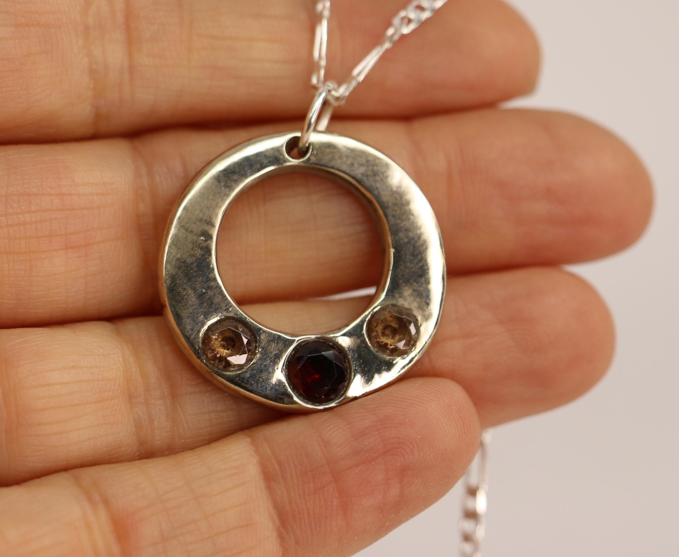 Miriam silver necklace with gemstones