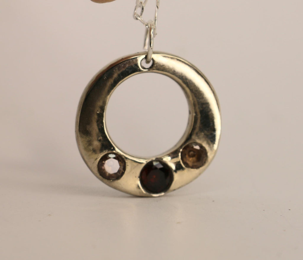 Miriam silver necklace with gemstones
