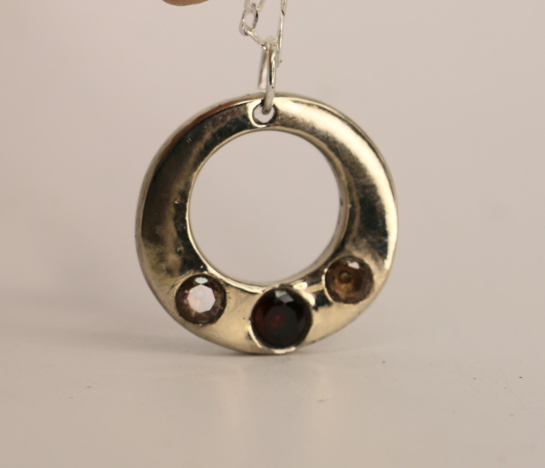 Miriam silver necklace with gemstones