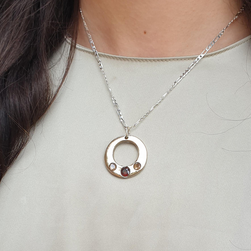 Miriam silver necklace with gemstones