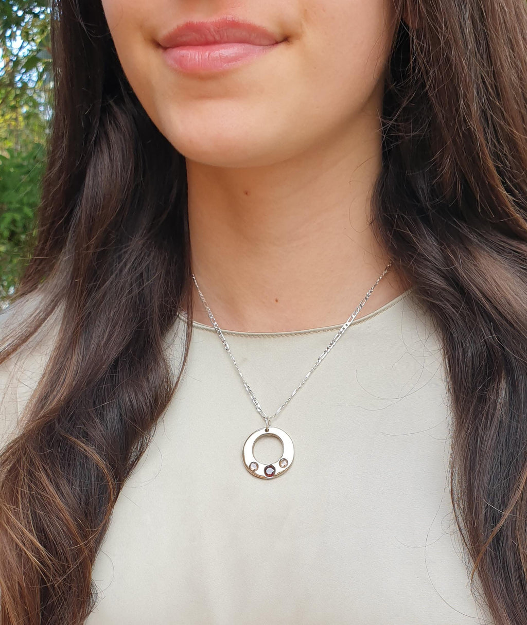 Miriam silver necklace with gemstones