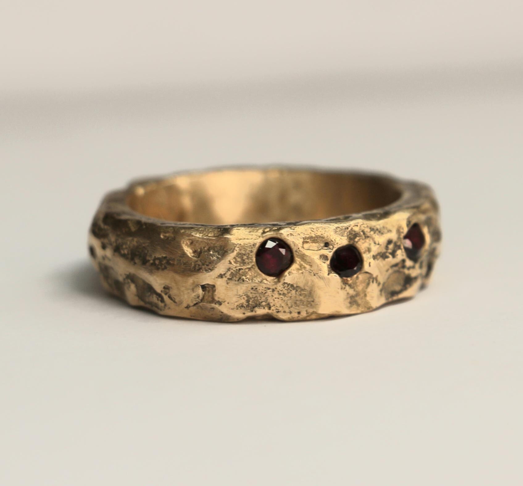 Bronze Nomad ring with Ruby Zircon Size 10