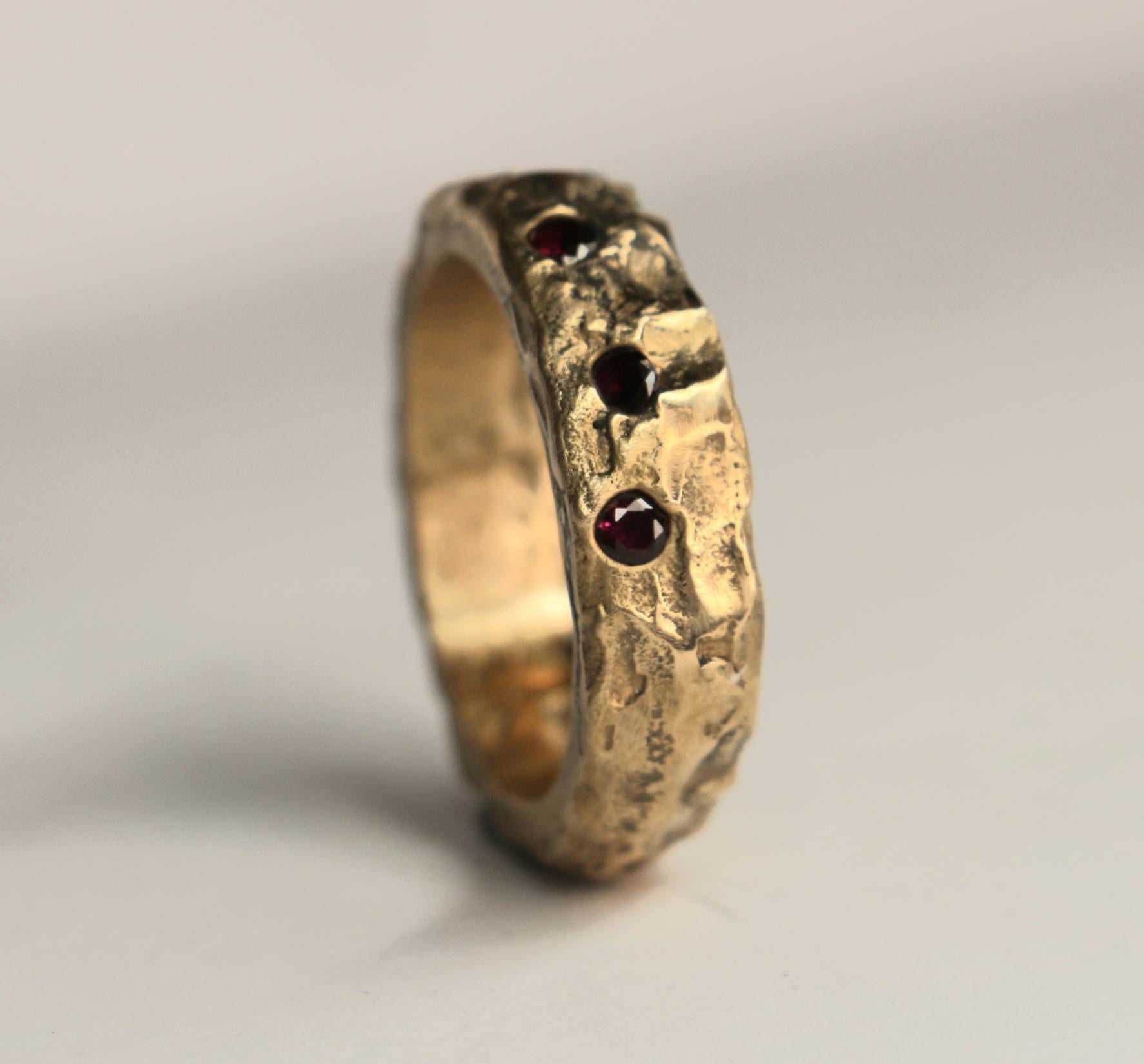 Bronze Nomad ring with Ruby Zircon Size 10
