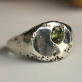 Silver Signet Ring with Green Sapphire 5.5