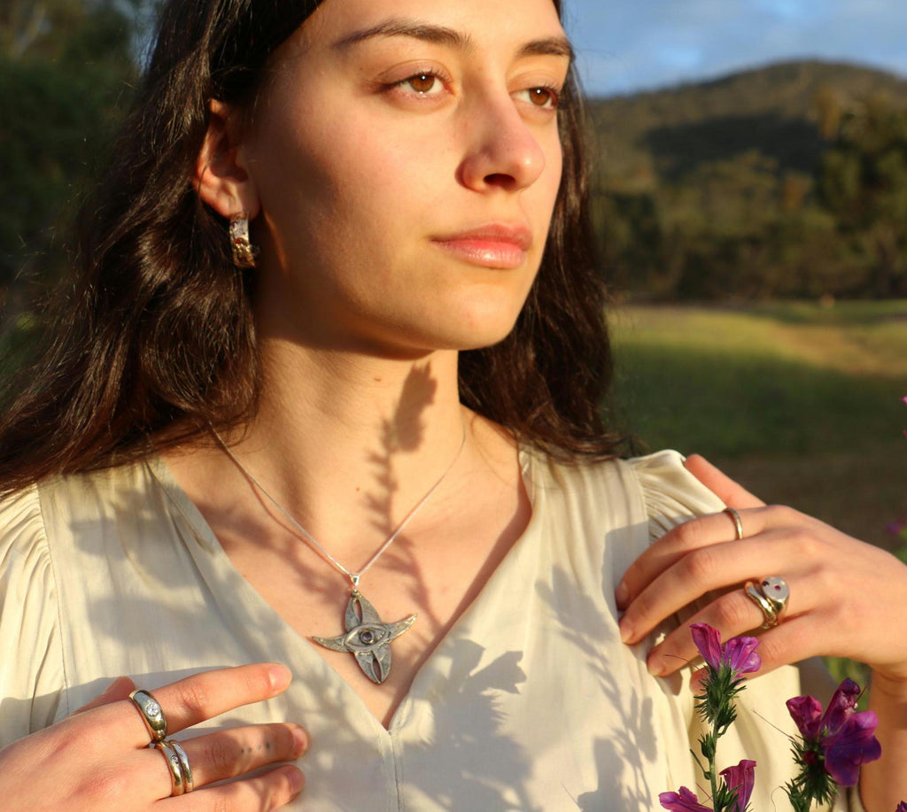 Seraphim necklace with rose zirconia