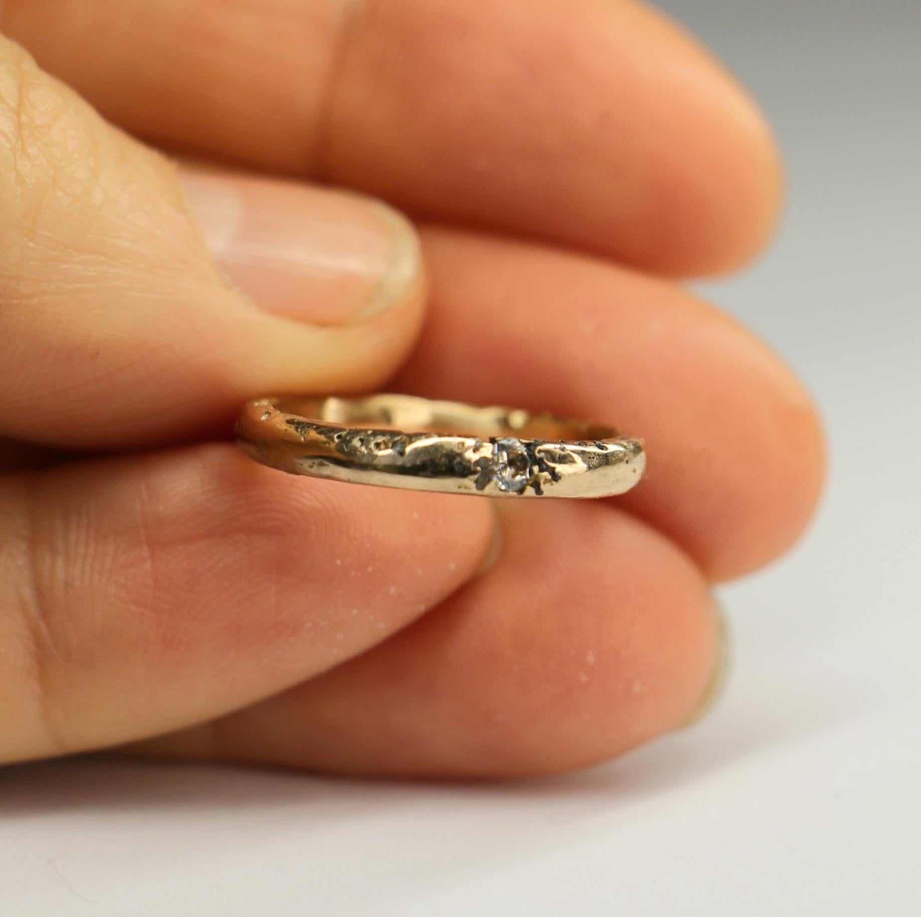 Covenant organic Ring with moissanite 3mm band