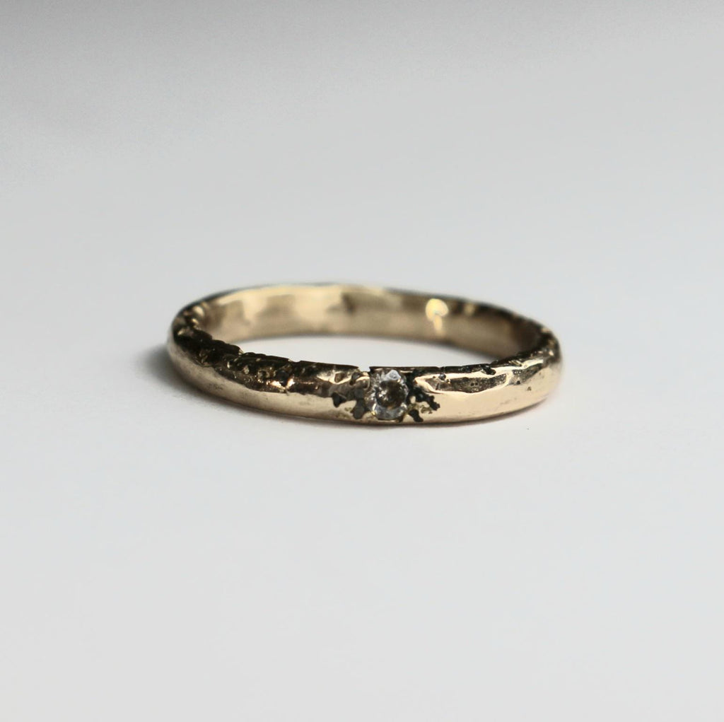 Bronze Ring with moissanite Size 6.5