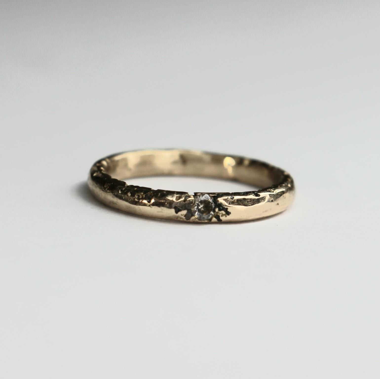 Bronze Ring with moissanite Size 6.5