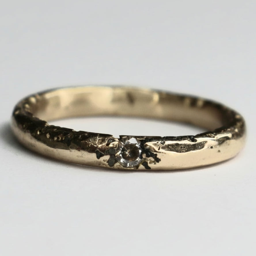 Bronze Ring with moissanite Size 6.5