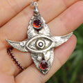 Seraphim bronze necklace with Garnet