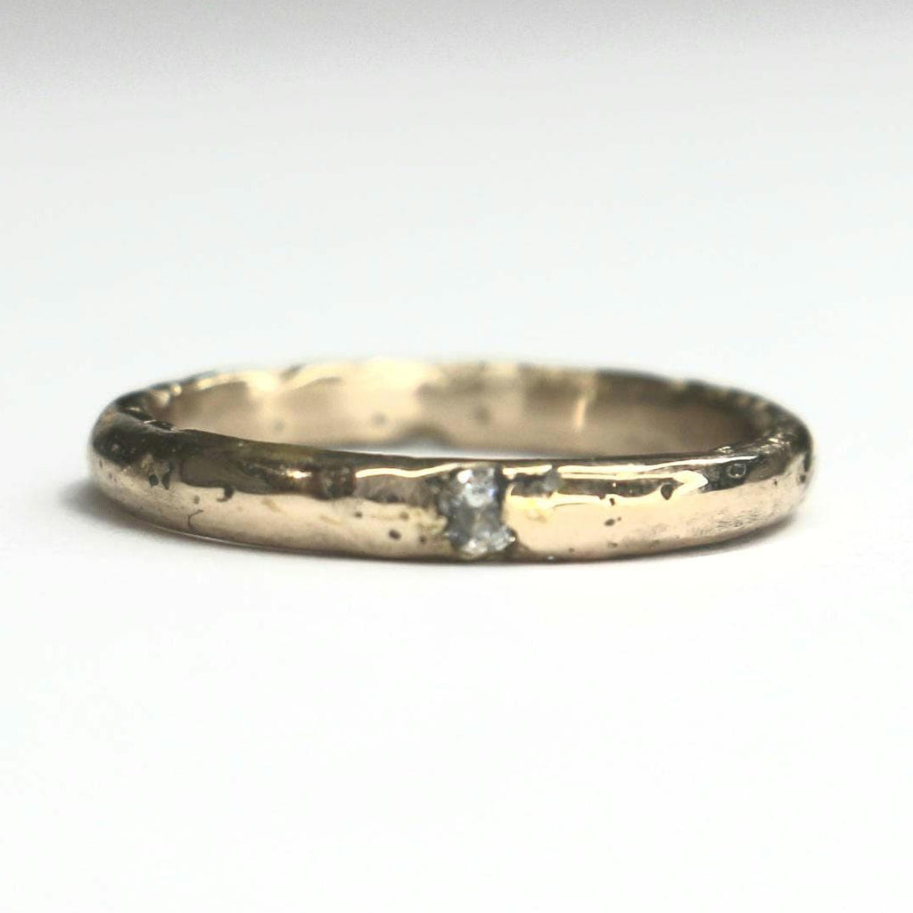 Covenant organic Ring with moissanite 3mm band