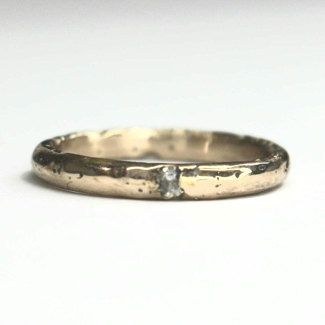 Covenant organic Ring with moissanite 3mm band