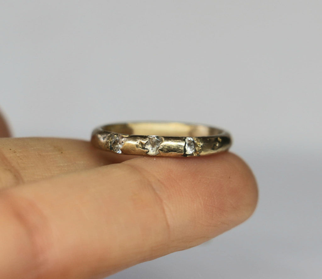 Trinity stacking ring silver with moissanite 2.8mm band