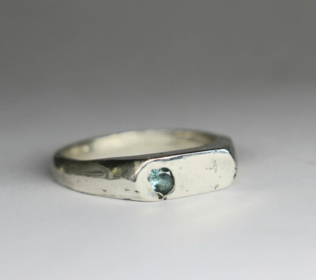 Grace stirling signet ring with gemstone