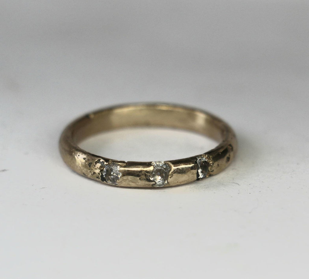 Trinity stacking ring silver with moissanite 2.8mm band
