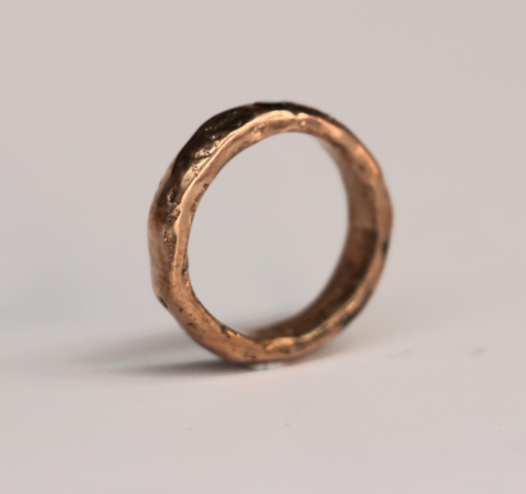 Copper ring with garnet size 6