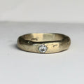 Molten bronze ring with moissanite 4.5