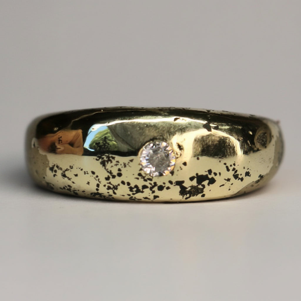 Dome ring with moissanite size 7