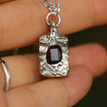 Silver garnet necklace