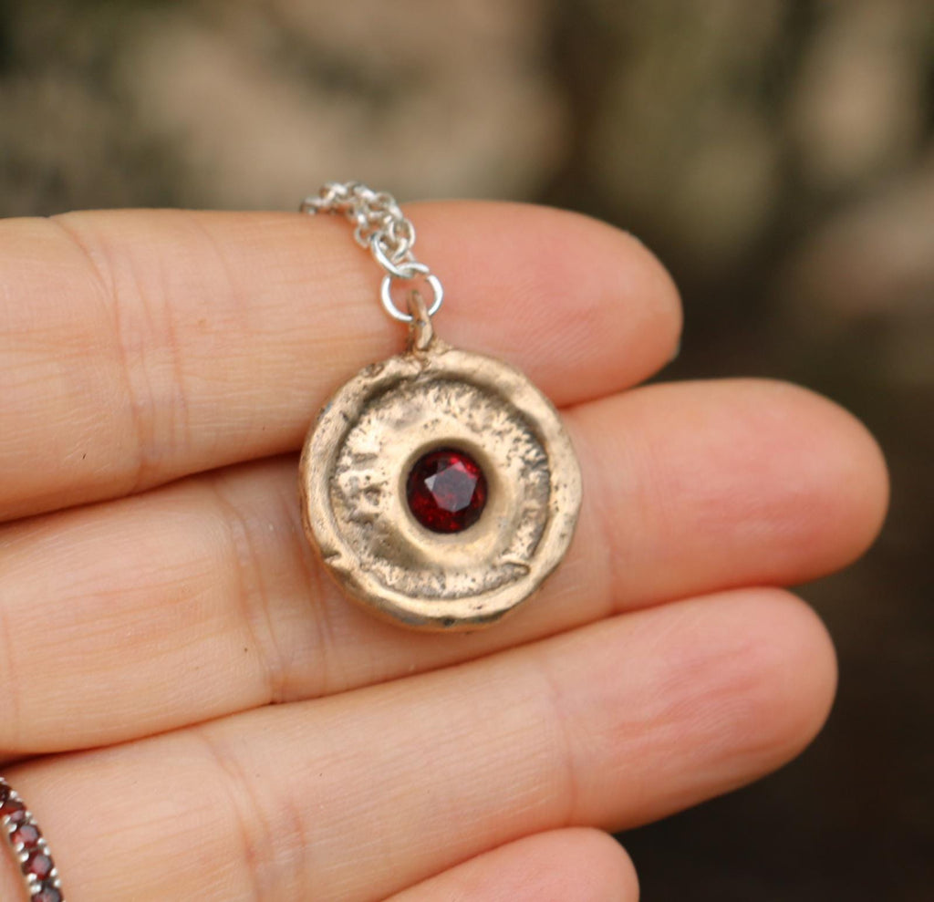 Reversable garnet and ruby necklace