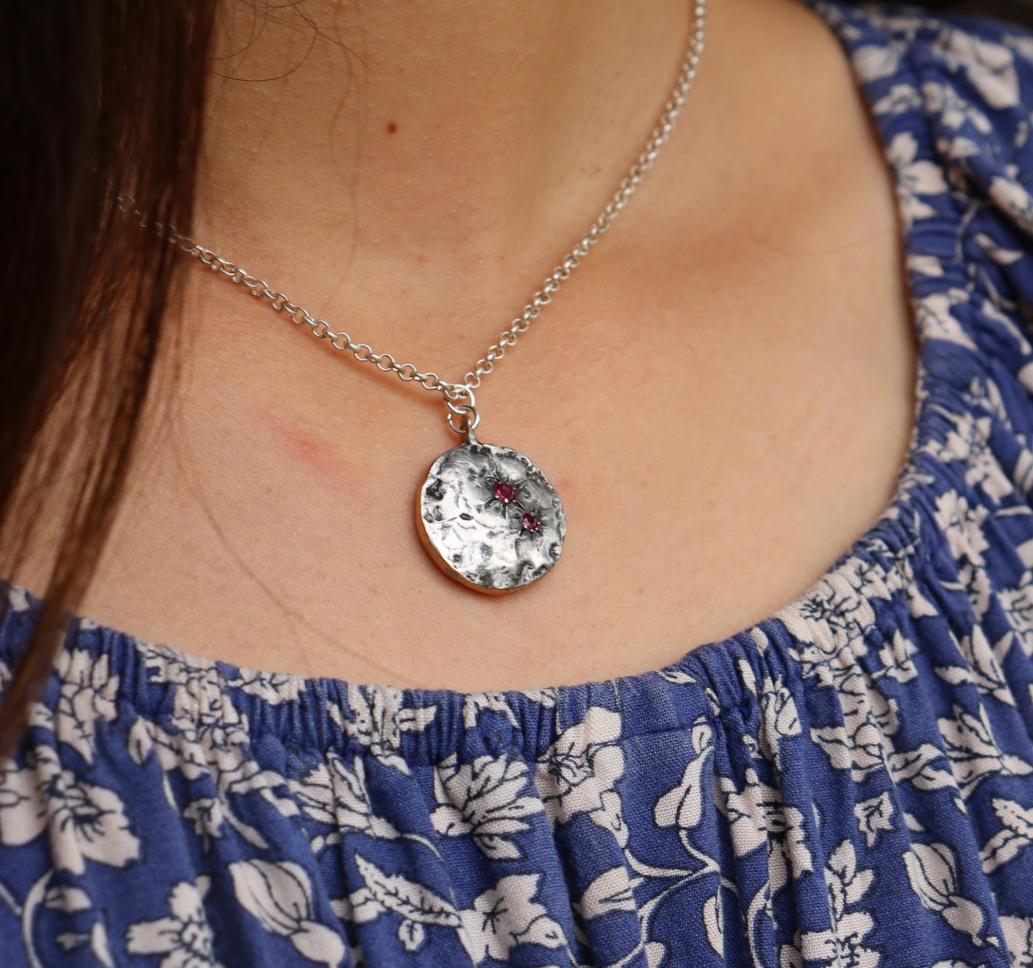 Reversable garnet and ruby necklace