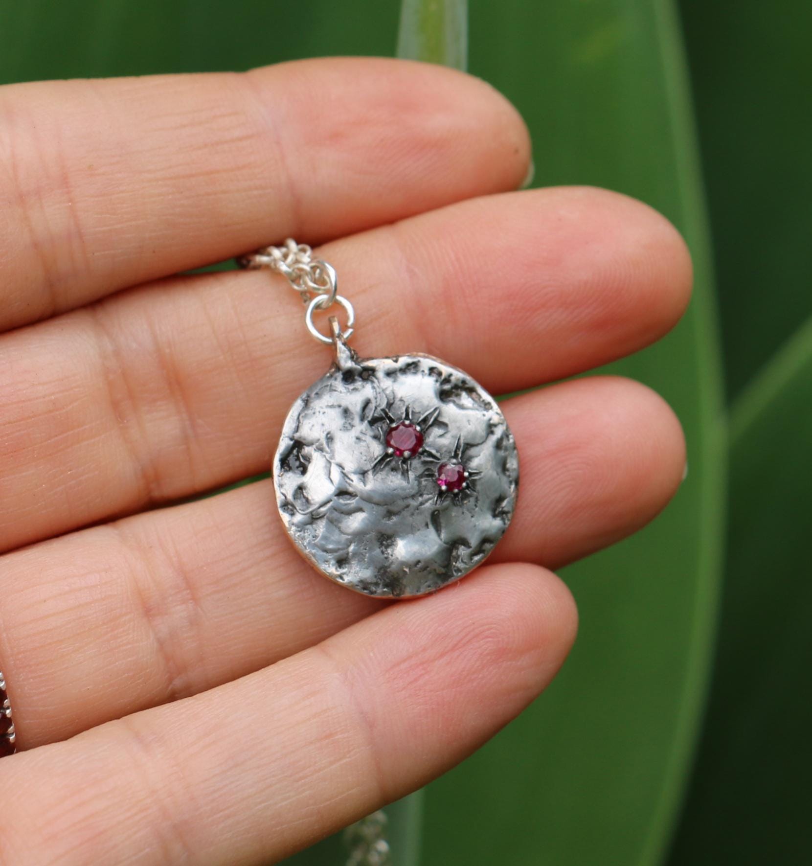 Reversable garnet and ruby necklace