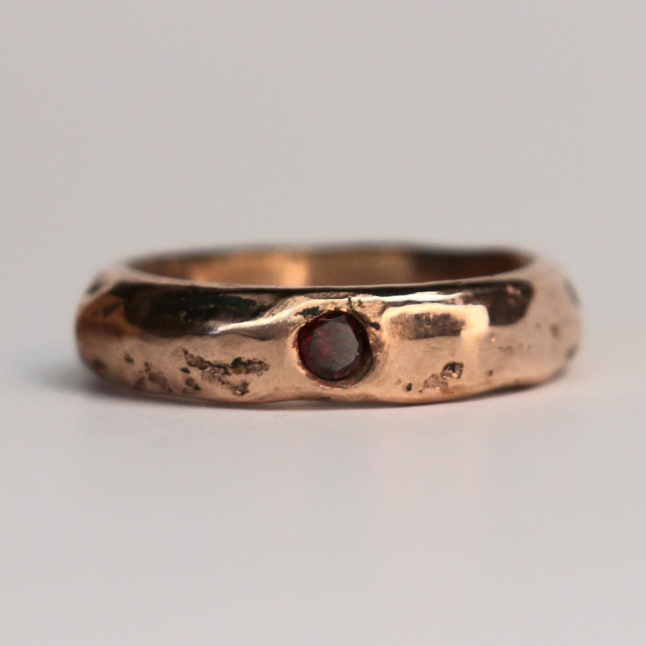 Copper ring with garnet size 6