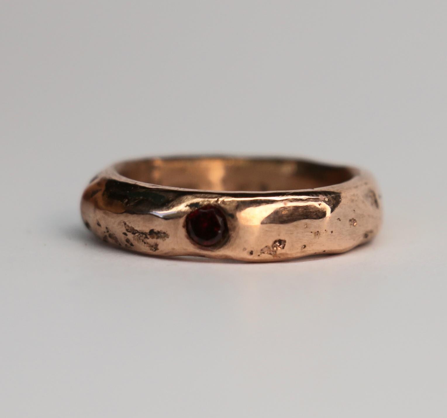 Copper ring with garnet size 6